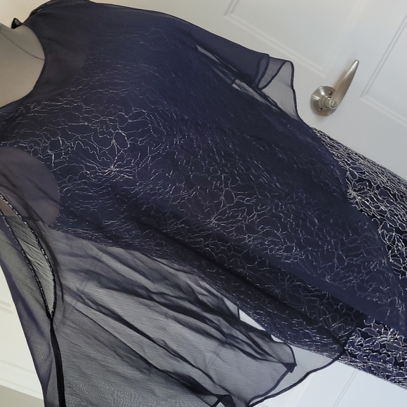 Lace sheath dress with removable shawl size 10P - Picture 6 of 9